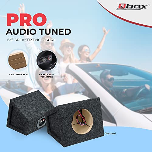 Bbox Pro Audio Tuned 6.5" Speaker Enclosures - Premium Speakers to Enhance Sound and Bass - Nickel Finish Terminals for Car or Truck - 18 Gauge Audio Cables - Speaker Set of 2 (Charcoal) by Atrend - Image 2