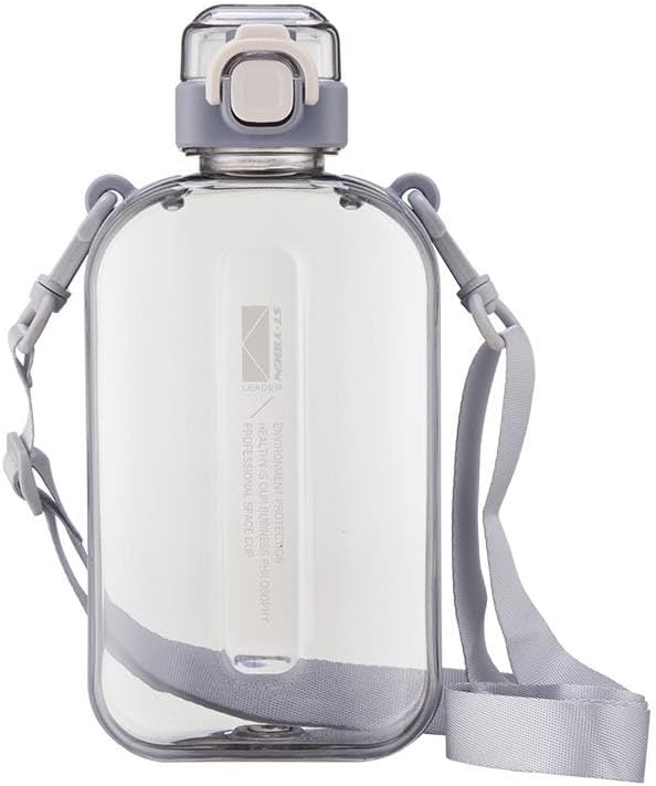 Botella de agua plana de 25 onzas, botella de agua cuadrada portátil sin BPA, a prueba de fugas, botellas de agua delgadas para bolsos, viajes,