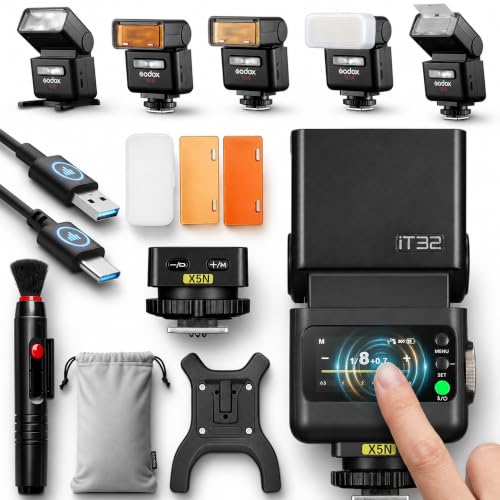 Image of Godox iT32 TTL Camera Flash with X5N Trigger for Nikon Z8, D500, D750, Z6 | 2.4G HSS 1 /8000s,Hotshoe & Trigger 2-in-1; Compatible with Nikon D3100, D5, Z7 II, D3300 Z6II Z9 Z7 D5600 D750 D850 Z5 Z50