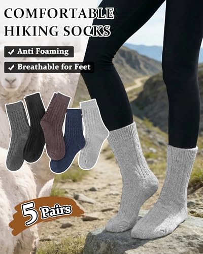 Image of Loritta Wool Socks for Women, Winter Warm Hiking Boot Socks Gifts