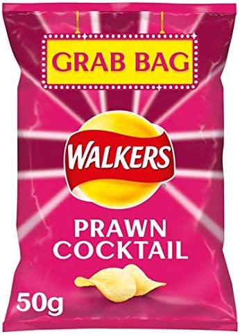 Walkers Prawn Cocktail Flavoured Grab Bag Potato Crisps - 32 x 50g
