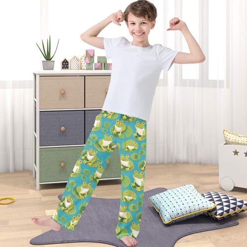 Boy's Pants Frog Big Eye Jogger Pants Elastic Waist Long Bottoms Trousers with Pockets 6-14 Years4