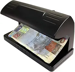 Detector Testador Identificador de Dinheiro Nota falsa selos cheques bi-volt CBRN02832 - Commerce Brasil
