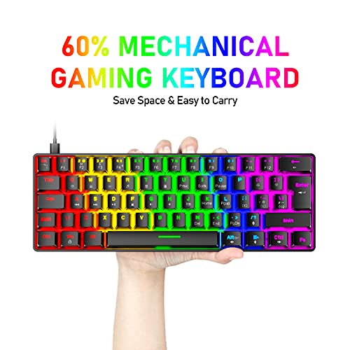 Teclado Mecánico Gamer 60% con Mouse USB miniatura 2