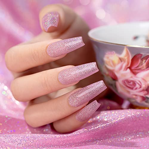 Rarjsm Shimmer Nude Gel Nail Polish Clear Purple Pink Sparkly Iridescent Rainbow Holographic Glitter Pigment Jelly Gel Polish Neutral Color 15Ml Soak Off Uv Led Cured For Home Salon Diy Nail Art #TOP3