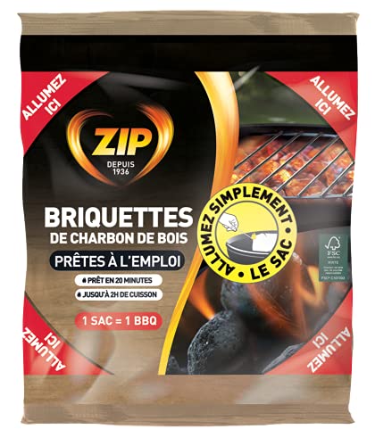 ZIP Briquettes Charbon Bois 1 KG Charcoal, Black Cover
