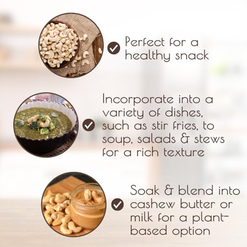 Darsa Organics Raw Cashews Unsalted 24 oz - USDA Organic Cashews Nuts, Kosher, Gluten-Free, Grown in India, Resealable Pouch, Perfect for Snacks & Recipes, Rich in Protein & Fiber, No Additives
