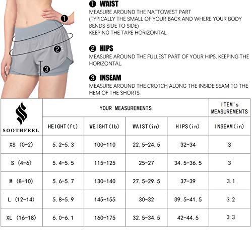 Soothfeel Women's 2 In 1 Running Shorts Workout Athletic Gym Yoga Shorts For Women With Phone Pockets Black #TOP5
