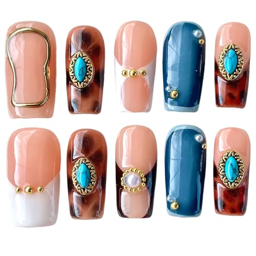 BByogooz Turquoise French Tip Nails