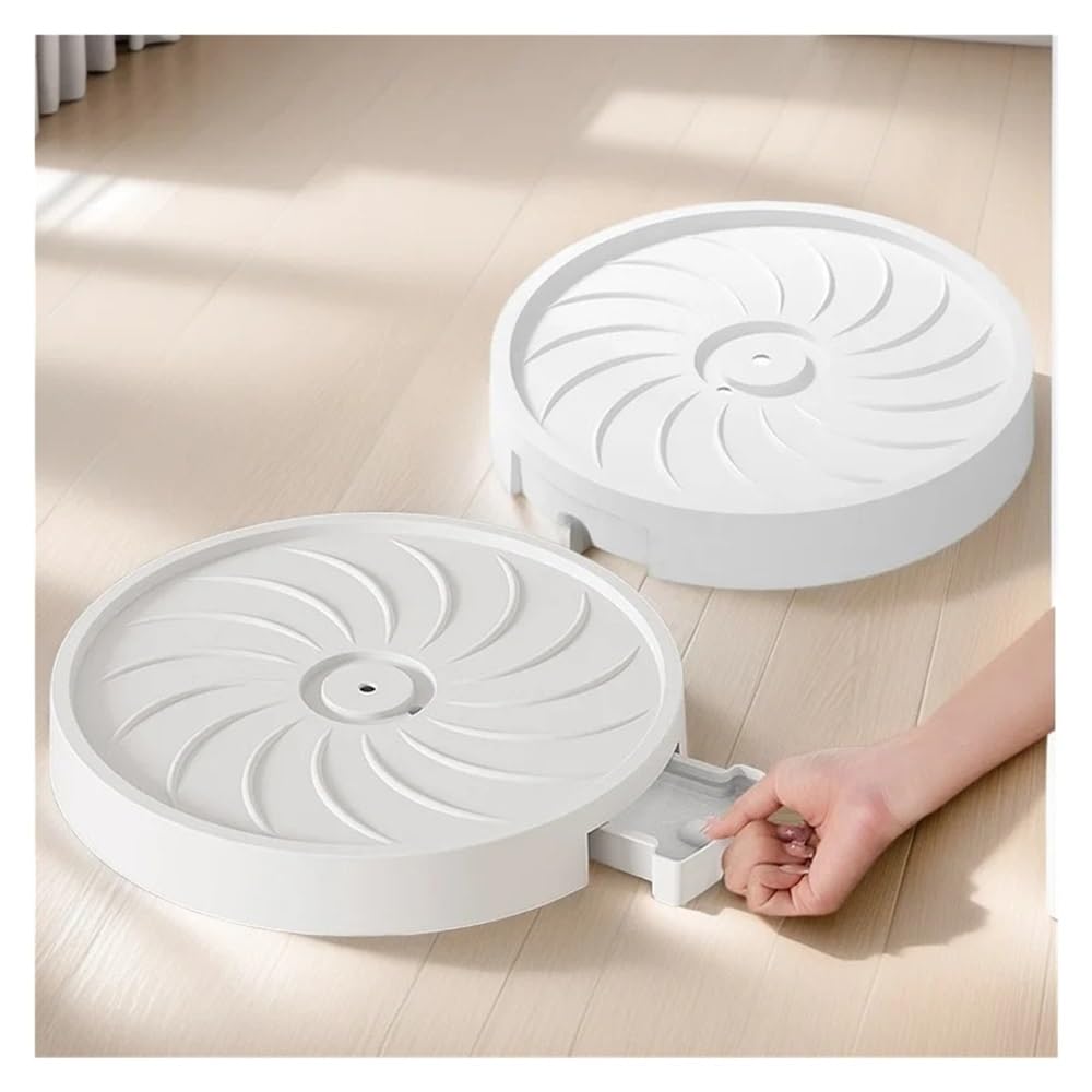 Untersetzer für Blumentöpfe Universal Stille Unsichtbare Rad Blumentopf Mobile Tablett Outdoor Balkon Kunststoff Anlage Stehen(White,M)