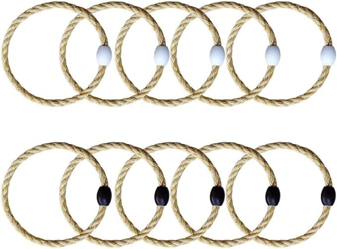 Rope Rings Toss Game, 10PCS Throwing Ring Party Rings Toss Rustic for Wedding Birthday Outdoor Activities (#2, one size)