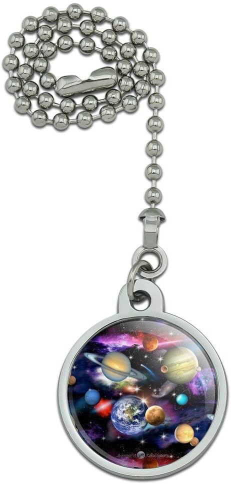GRAPHICS & MORE Planets Solar System Earth Saturn Jupiter Mars Pattern Ceiling Fan and Light Pull Chain