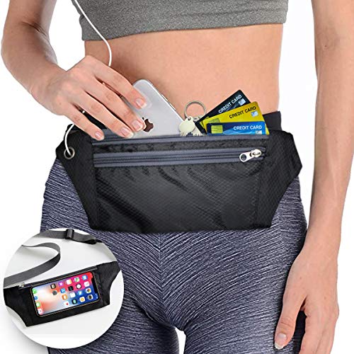 Sport Fanny Pack Slim Fanny Pack for Running with 3 Pockets Running Belt for Phone Adjustable Running Belt Lightweight Waist Pack