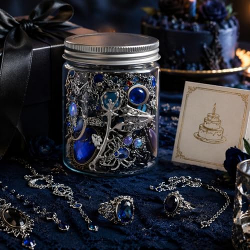 Image of SMUOBT Mystery Jewelry Jar Bundle - Surprise Vintage Jewelry Box for Women,Gift Jewelry Set (Necklace, Earrings, Rings,Kracelet,Keychain) - Unique Birthday Gift for Women