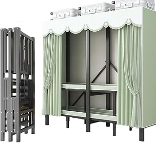 Genérico Organizador de Armario Plegable Resistente con Ruedas giratorias, Armario Independiente, Perchero para Dormitorio, Color Verde (150 cm/59 Pulgadas)