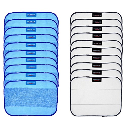 DerBlue 20-Pack Mixed Microfiber Mopping Cloths 10 wet + 10 dry for iRobot Braava 380 380t 320 Mint 4200 4205 5200 5200C Vacuum Cleaner DerBlue 20-Pack Mixed Microfiber Mopping Cloths 10 wet + 10 dry for iRobot Braava 380 380t 320 Mint 4200 4205 5200 5200C Vacuum Cleaner