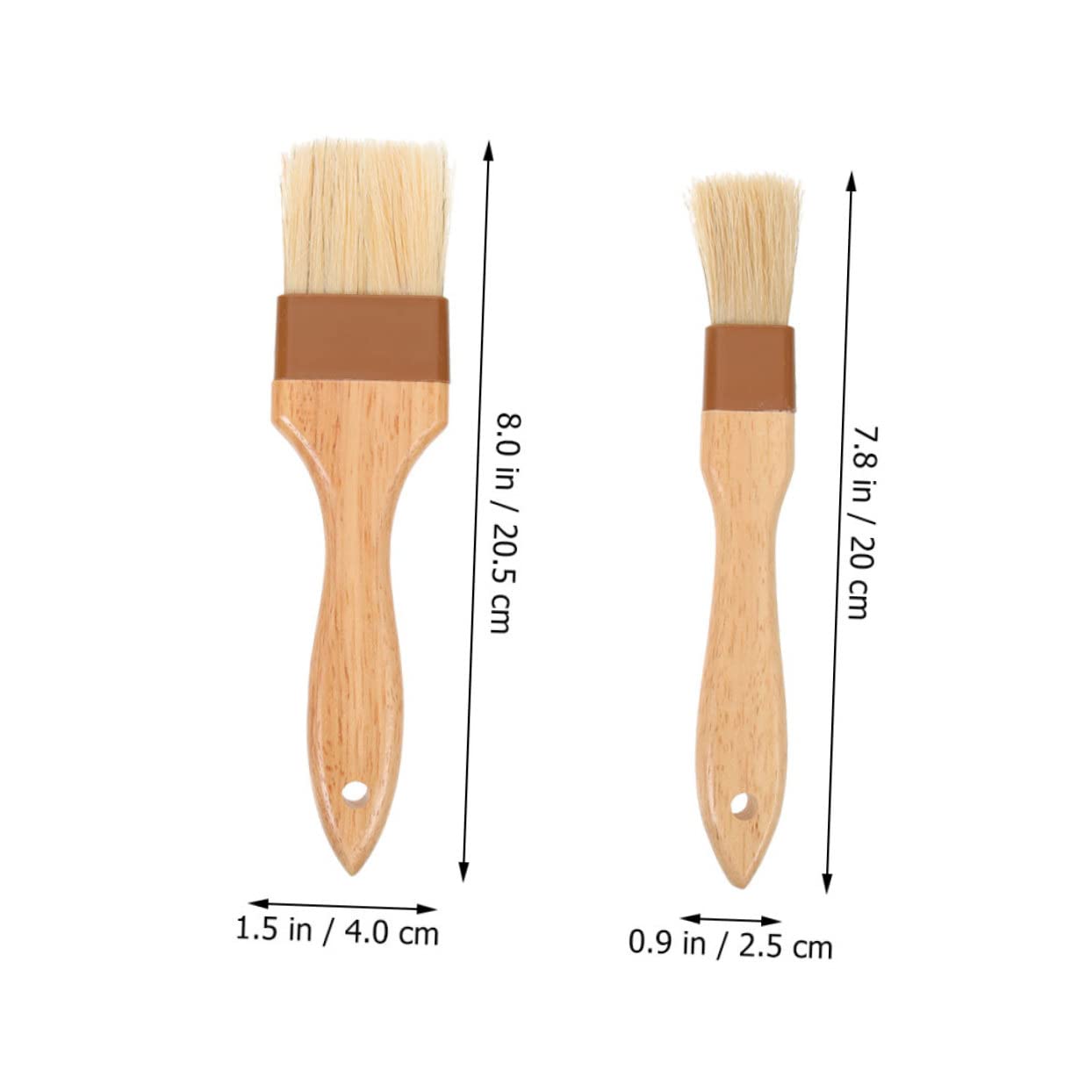 FUNOMOCYA Grill Sauce Brush 2 Pack Bbq Basting Brush with Wood Handle Non-slip to Clean