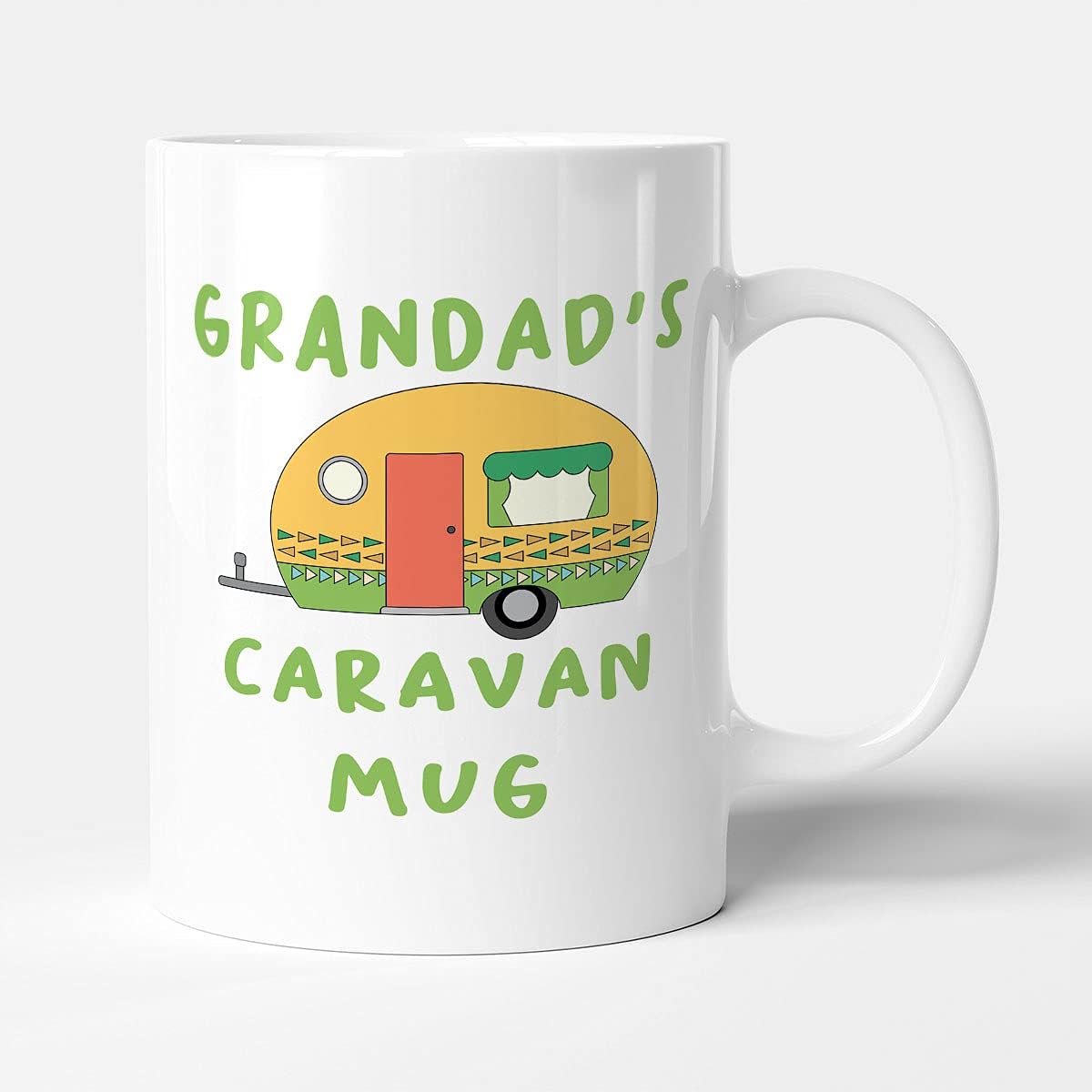 Victorian Printing Co - Grandad's Caravan Mug - Green Camper Birthday Gift Mug, Ceramic, 11fl.oz, White