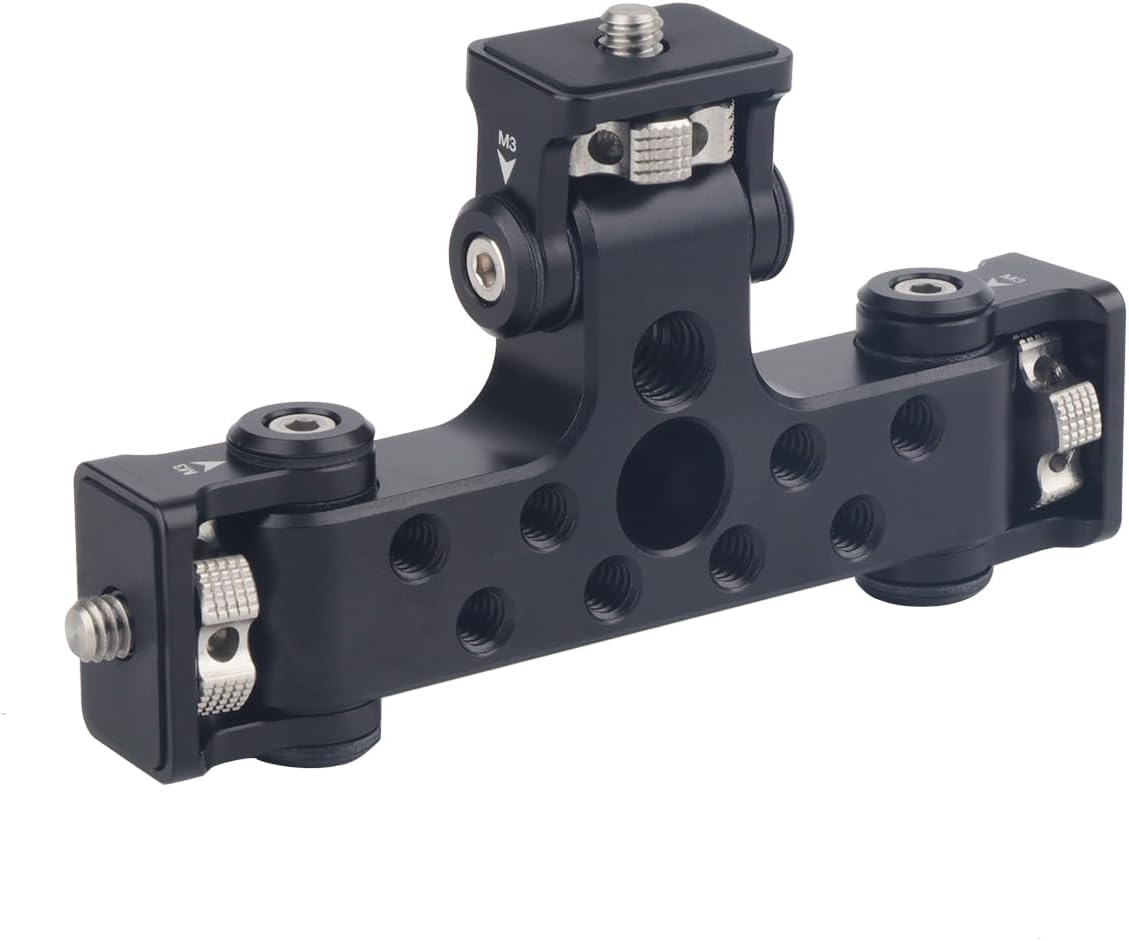 Triple Phone Holder Tripod Mount Adaptor | 180-degree Tilt Head | Vlogging Live Streaming Tool for Camera, Light, Microphone | Multiple Phone Bracket to Tripod