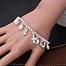 Silver Plating Charm Bracelet with Cross, Hearts, Stars, Crystal Pendants, Religious Fashion Jewelry for Women