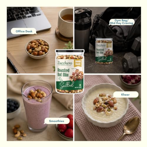 Image of Zucchero Roasted & Salted Nut Mix (800g) - Premium Nut Blend | Crunchy Protein Mix| Smart Snack | Roasted Almond, Cashew, Pista, Chikpea, Black Raisin | Oil Free | Zero Cholesterol | Daily Chakna