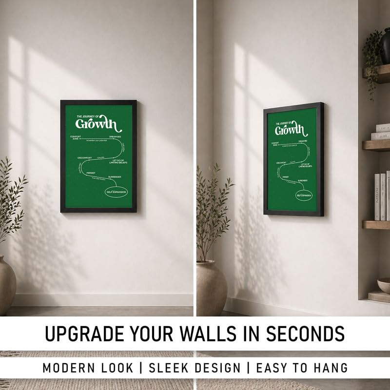 Image of CodersParadise inchGrowth Framed Wall Poster(12x18 Inch)|Inspirational Motivational Quote Wall Art|Success, Self-Improvement & Positive Mindset Decor|Ready-to-Hang Frame for Office, Workspace, Bedroom