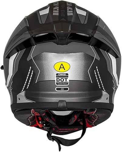 Miniatura 3 de Cascos de cara completa para hombre, color negro, para motocicleta, Street Bike Racing ATV con visera única, casco ligero retro de motocicleta