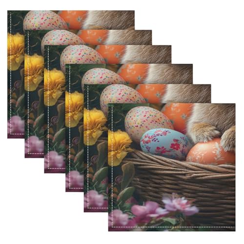Set 6 Servilletas de Tela Conejo y Huevo 20x20 pulg miniatura 2