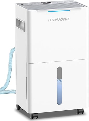 Deshumidificador de 21 pintas para sótano, deshumidificadores de 1500 pies cuadrados para el hogar, dormitorio y baño con manguera de drenaje