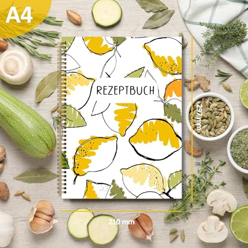 BIROYAL Rezeptbuch zum Selberschreiben A4, Kochbuch Selbst Schreiben, Rezeptbuch für 85 Lieblingsrezepte, Kochbuch zum Selberschreiben, Recipe Book Backbuch Schreiben, Rezepte Buch zum ausfüllen