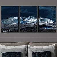 3 Piece Framed Canvas Wall Art Snow Mountain Canvas Prints Home Artwork Decoration for Living Room,Bedroom - 16