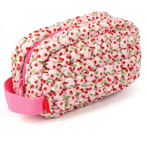 Image of ZIPIT Puffy Pencil Case for Girls, Soft Quilted Pencil Pouch with Zipper, Aesthetic Stationery Organizer for School, Cosmetics & Travel