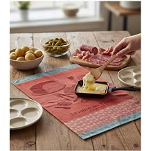 Metr Coucke, La Saison des Raclettes The Raclette Season French Kitchen/Tea Towel 100% Cotton, Imported