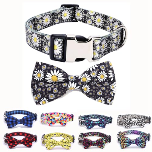 Collier avec nœud papillon pour chiens de petite taille S réglable durable