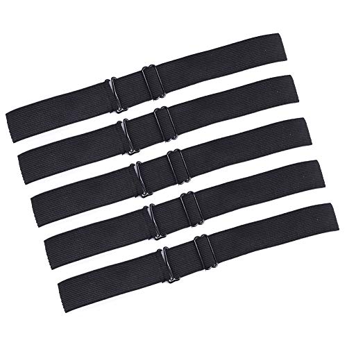 Ecojumi Adjustable Elastic Wig Bands, Black, 5Pcs