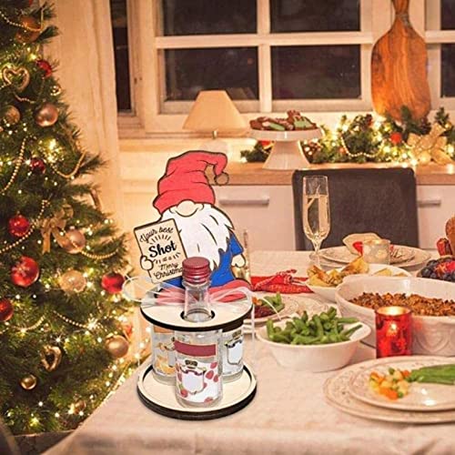 Soporte de vino mini de madera navideño para 3 botellas miniatura 3