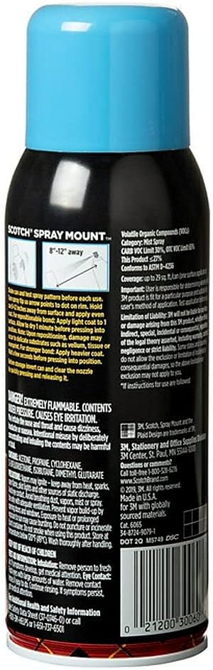 Scotch 6065 Spray Mount Adhesive, Repositionable,10.25 oz.