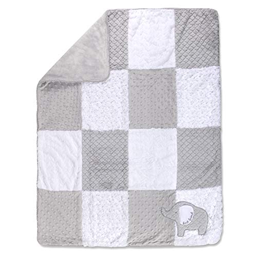 Wendy Bellissimo Reversible Baby Elephant Blanket With Baby Elephant (Grey/White) #TOP2