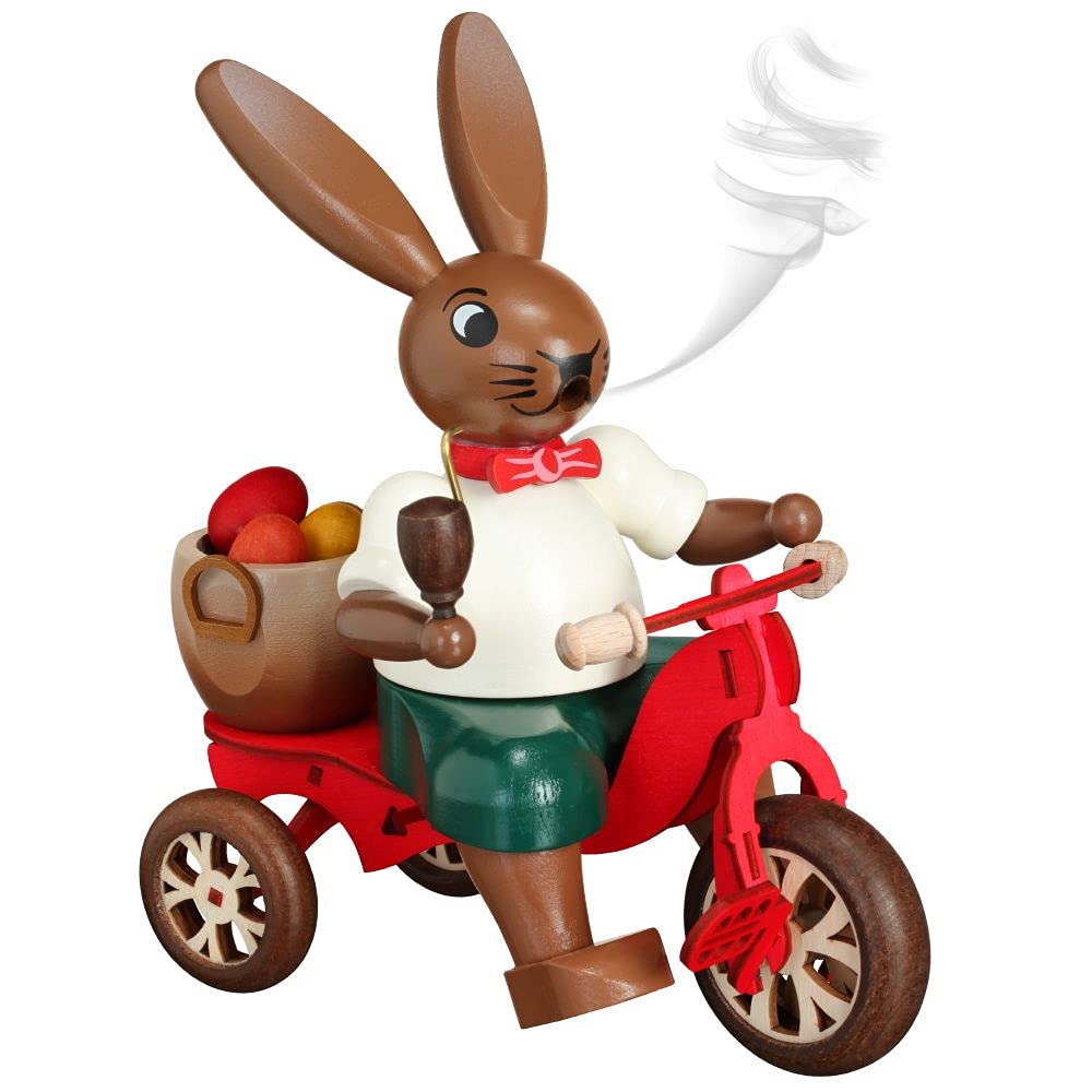Lapin à fumer Tricycle en bois de Rudolphs Schatzkiste, objet d'artisanat