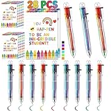 Hilarina End of Year Student Gifts from Teacher Set of 28, Includes 6 in 1 Multicolor Ballpoint Pen with Gift Cards, End of the Year Gifts for Students Bulk for Students Classroom Party Favors
