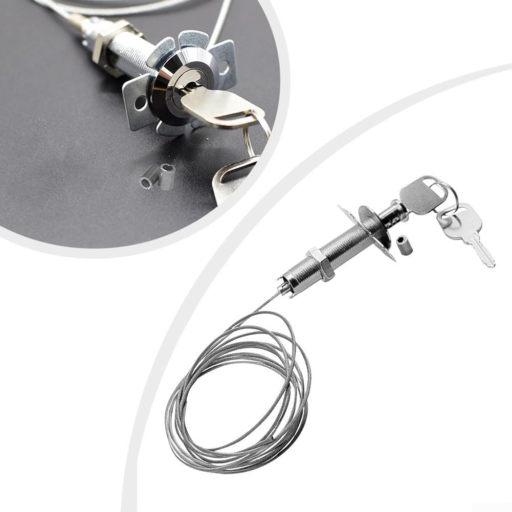 Serratura del cavo metallico dell'acciaio legato di zinco per il garage/scorrevole/porte industriali, corda 2M con due chiavi, adatta a pannelli spessi 10-45mm