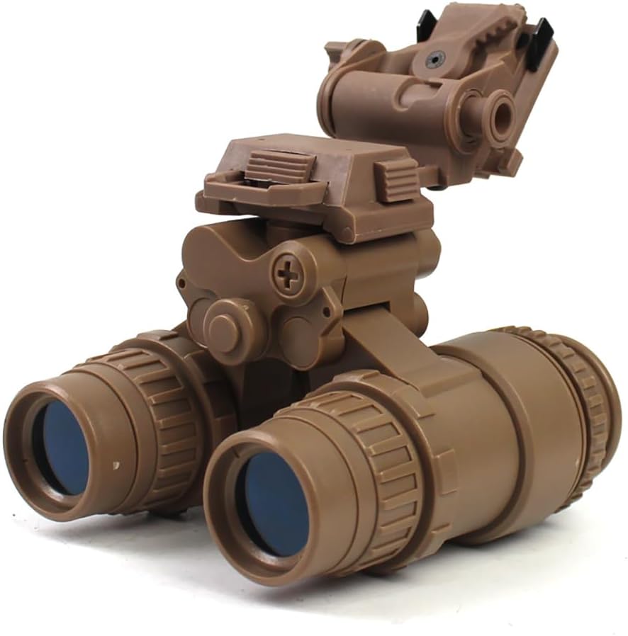 Tactical Airsoft Hunting PVS15 Dummy Night Vision Goggles Model with Mount, No Function Binocular Night Vision for Tactical Helmet NVG Mount, CS Game, Cosplay Prop