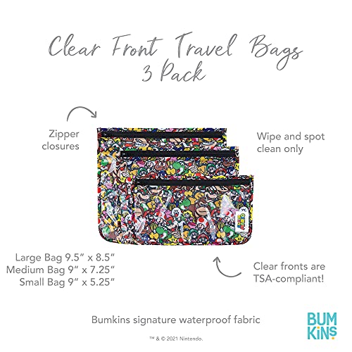 Bumkins Necessaire aprovada pela TSA, bolsa de viagem da Nintendo, bolsa com zíper, sem PVC, sem vin