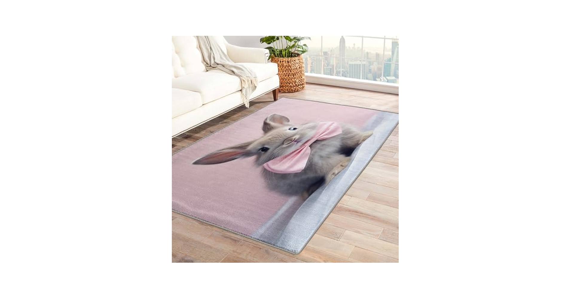 Amazon.com: Bunny Rug & Home Decor - 3x5 Rug, Kawaii Rabbit