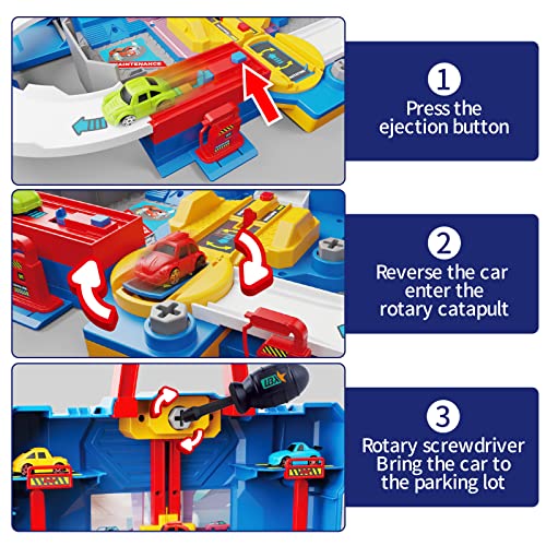 Deejoy Kids Race Track Toys Boys Car Adventure Toys For 3 4 5 6 7-Year-Old Boys And Girls, Puzzle Track Car Toy Set Magnet Toys With 8 Mini Cars, Preschool Car Games Gift Toys #TOP2