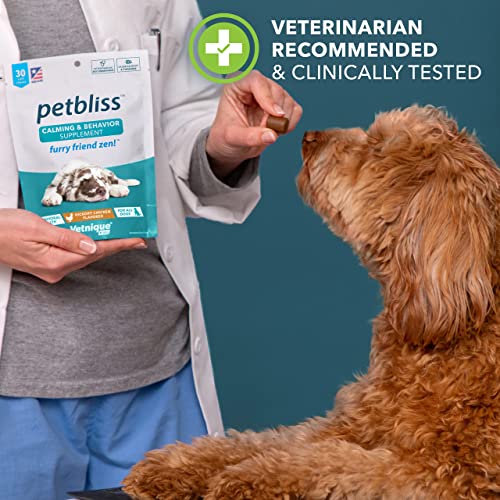Petbliss Calming Bundle For Dogs Helps Support Anxious Dogs And Promotes Stress Relief 60Ct Chews And 4Oz Spray #TOP7