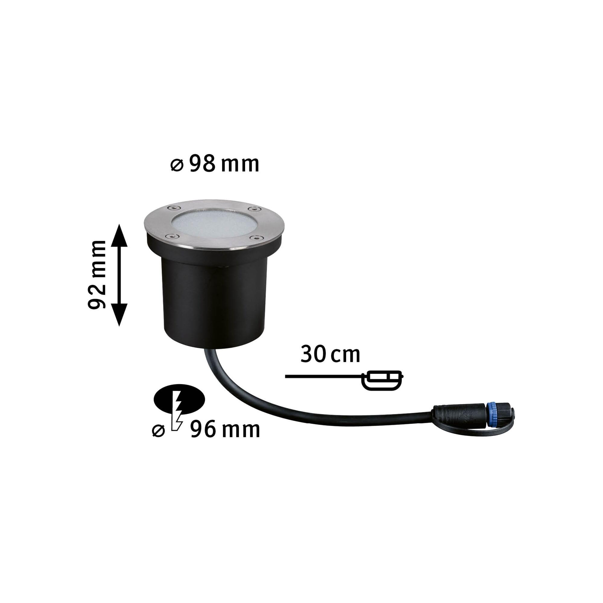 Paulmann 94274 Plug & Shine LED apparecchio per esterni ZigBee incl. 1 apparecchio da incasso a pavimento RGBW dimmerabile da 3,6 Watt IP65 argentato illuminazione da giardino bianco caldo 3000 K