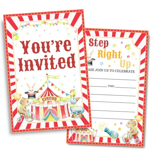 Invitation anniversaire cirque et carnaval pour une fête d'enfants réussie