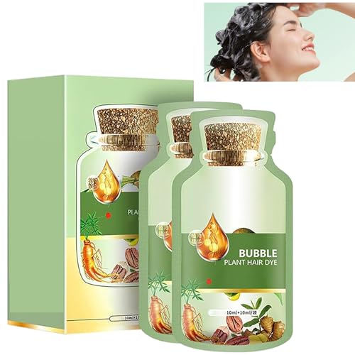 KOAHDE Natural Botanical Hair Dye Shampoo with Plant Bubble Color - 20ml x 10PC, Coffee
