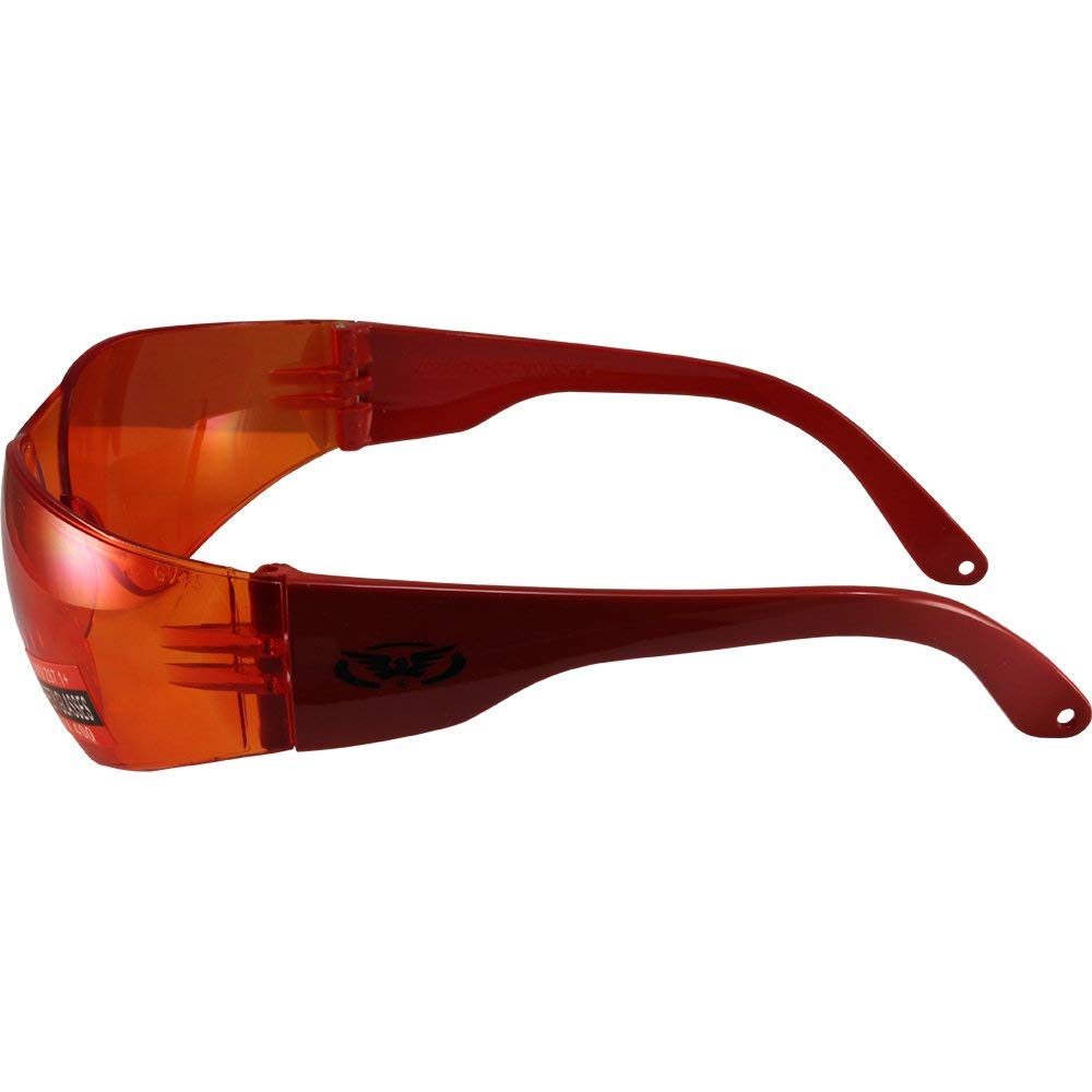 Global Vision Rider Safety Motorcycle Riding Sunglasses Orange Frame Orange Lens Z87.1